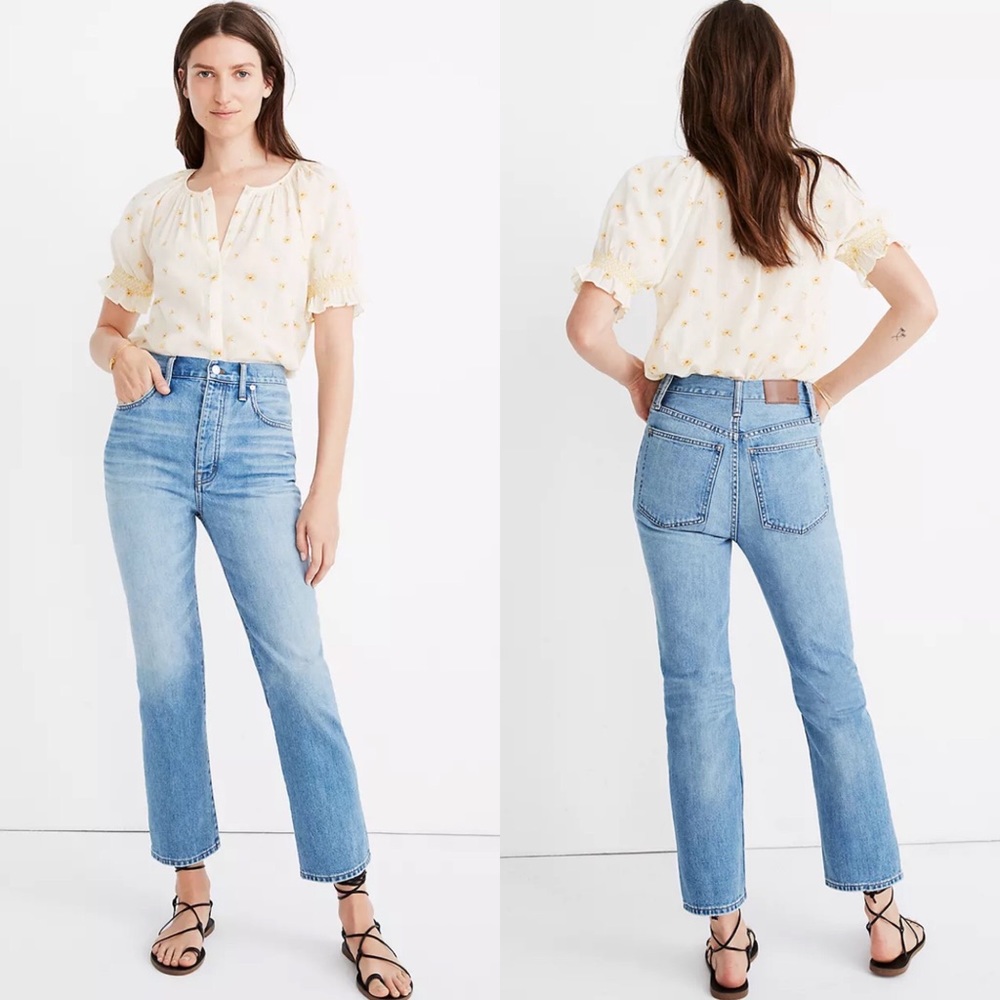 Madewell Rigid Slim Demi-Boot Jeans in Banter Wash